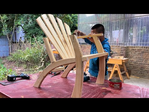Very Artistic and Unique Woodworking Project // Build a Great Relaxing Chair Out Of Pine Boards