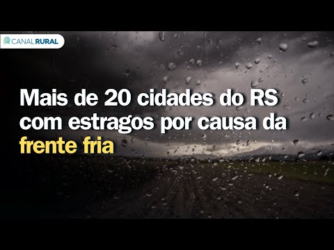 Mais de 20 cidades do RS com estragos por causa da frente fria
