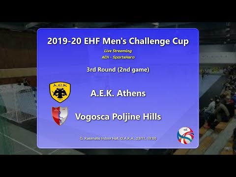 2019-20 EHF Challenge Cup: AEK-Vogoska (23/11, 19:00) Live streaming!