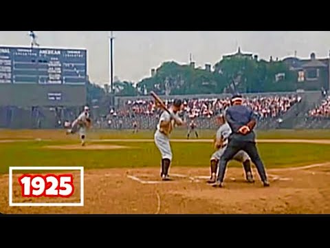 1925 Chicago Cubs vs. Cincinnati Reds Footage ⚾️⭐️ [In Color, Speed Adjusted]