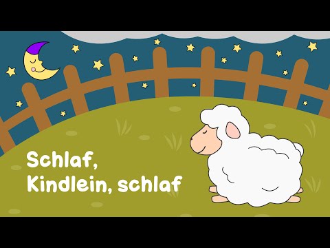 Einschlafmusik für Baby "Schlaf, Kindlein, schlaf" mit dunklem Hintergrundbild, Schlaflied 1 Stunde
