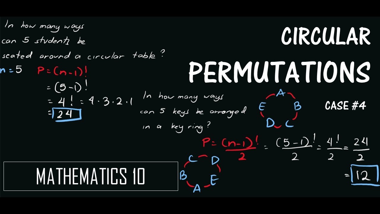 Circular Permutations (CASE 4 - Object Arranged in a CIRCLE) | MATHEMATICS 10