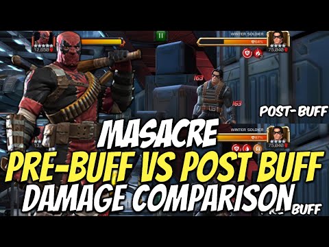 Masacre Pre-Buff Vs Post Buff Damage Comparison | Marvel Contest Of Champions