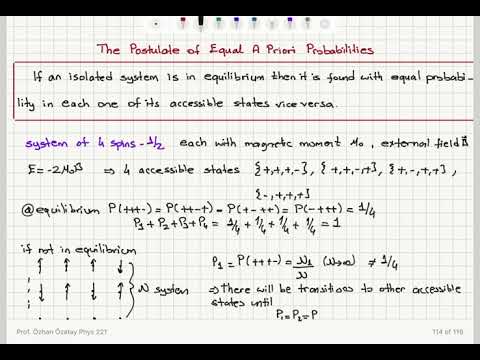 Week 4-9 The Postulate of Equal A Priori Probabilities