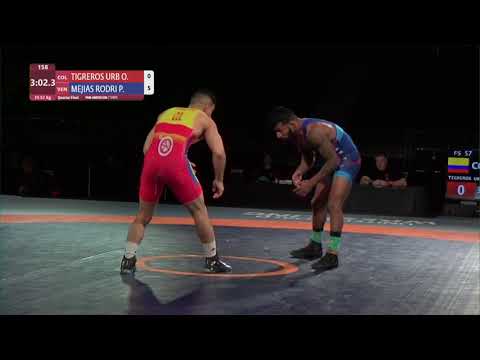 1/4 FS - 57 kg: O. TIGREROS URB (COL) v. P. MEJIAS RODRI (VEN)