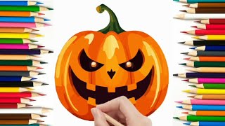 Easy Halloween Tutorial: How to Draw a Cute Pumpkin for Kids - Step-by-Step Beginner's Guide
