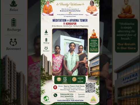 Meditation@Aparna Towers,Kondapur -Invitation from Jagadguru Patriji  Dhyana Mandiram Pedda Amberpet