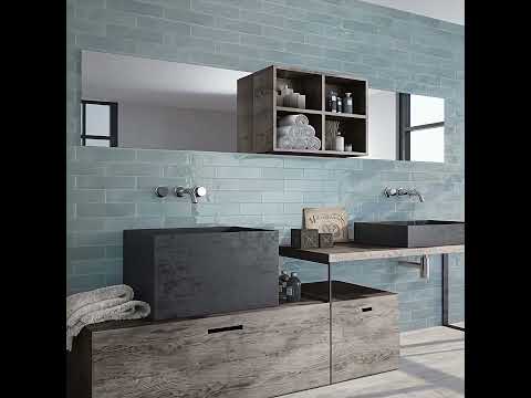 Carrelage mur effet zellige Scénario bleu 7,5x30 cm