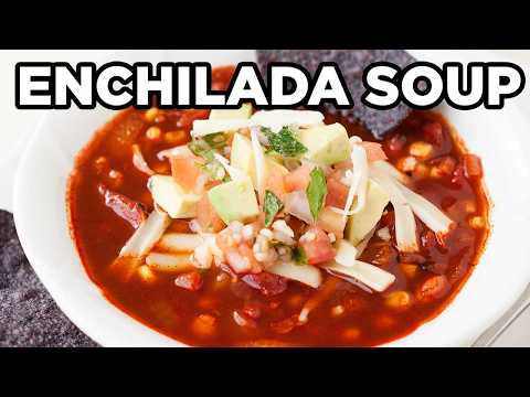 Easy Vegetarian Enchilada Soup - 30 Minute Dinner Recipe