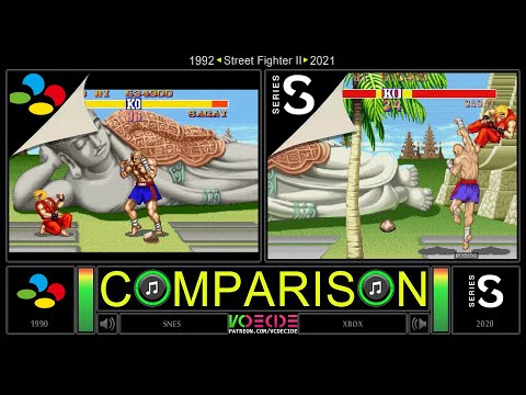 Street Fighter II (SNES vs Xbox Series S) Side by Side Comparison - Dual Longplay