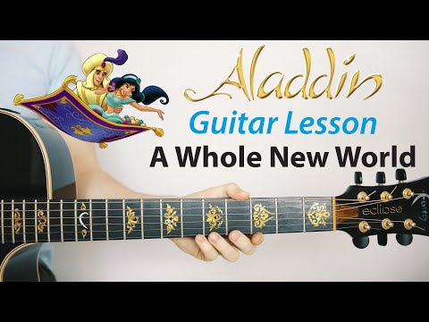 A Whole New World: Aladdin 🎸Acoustic Guitar Lesson (PLAY-ALONG, How To Play)