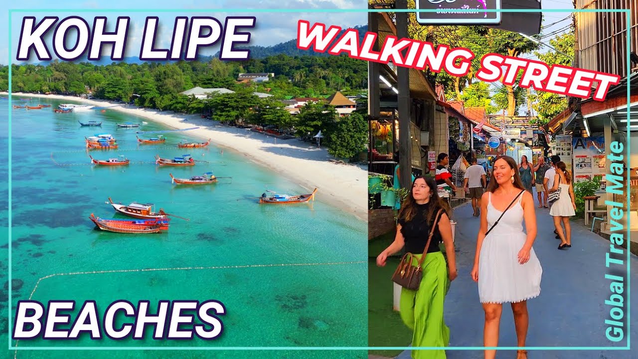 Experience a traveler's leisurely stroll down the bustling Walking Street of Koh Lipe in this captivating video.