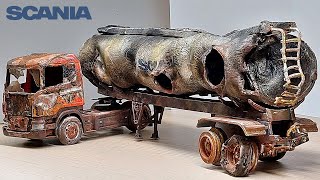 Download lagu Destroyed SCANIA fuel truck | Restoration Abandoned semi trailer mp3