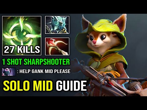 How to Solo Carry Mid Hoodwink 1 Shot Sharpshooter with Max Range Gleipnir + Daedalus DotA 2