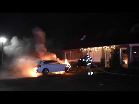 Twee auto's in brand aan de Bergmolen in Vianen