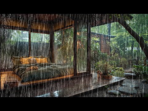 Forest Cabin: Leaf Rain Sounds | Sleep Sounds, No Music (8H)