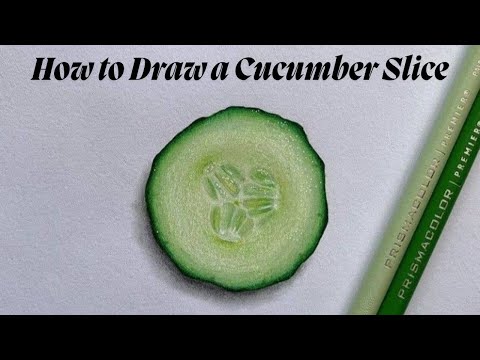 How to Draw a Cucumber Slice | Realistic Colored Pencil Drawing Tutorial