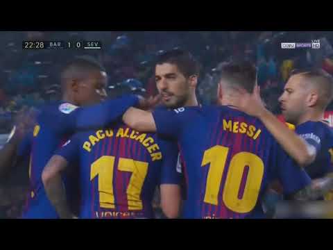 GOL de PACO ALCACER Barcelona 1-0 Sevilla [La Liga] 04/10/2017 HD