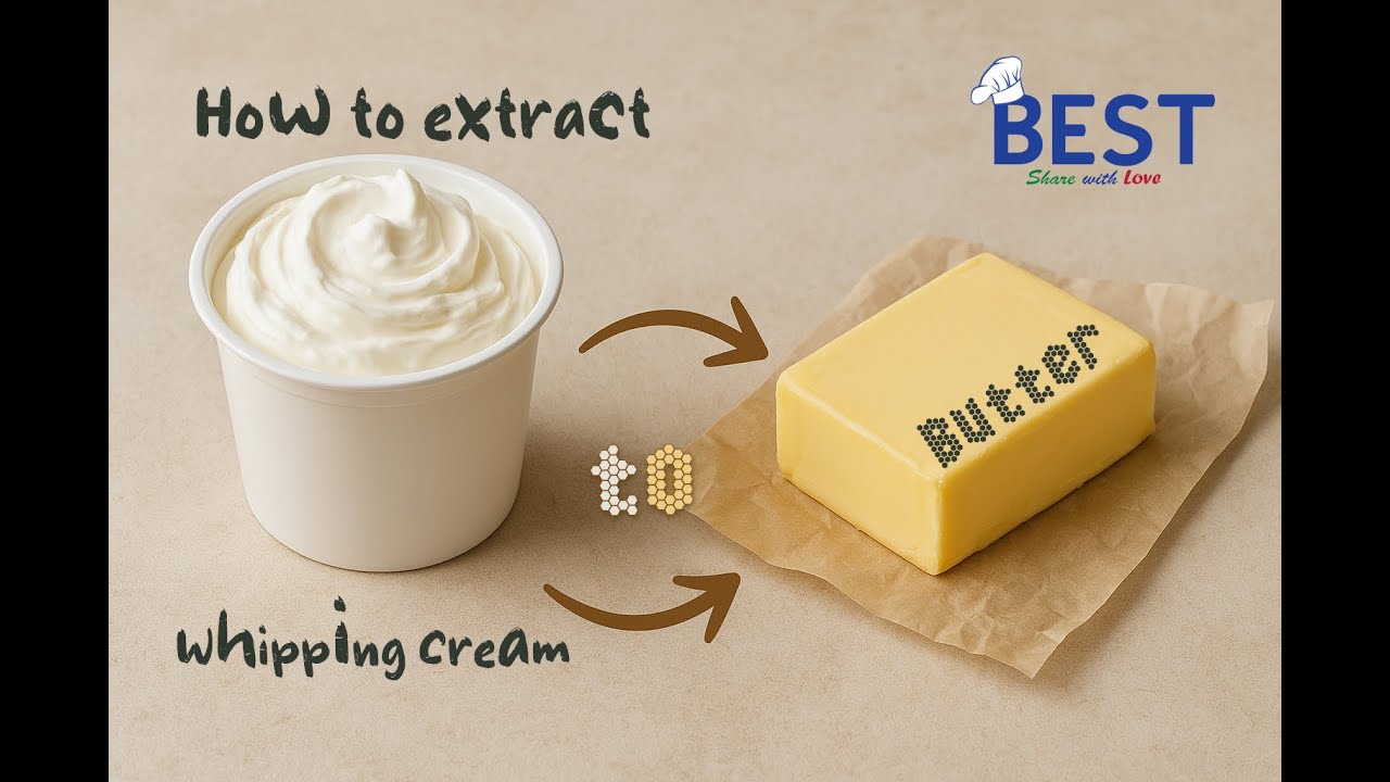 How to extract whipping cream to butter | Whipping Cream ကနေ ထောပတ်ကို ၁၀ မိနစ်အတွင်းပြုလုပ်နည်း