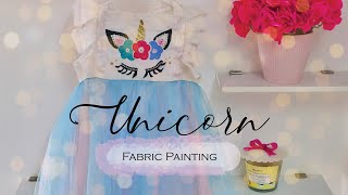 UNICORN FABRIC PAINTING (Fevicryl Acrylic Colours)