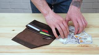 Шкіряний клатч унісекс на магніті Grande Pelle 11215 коричневий