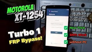 Motorola Driod Turbo 1 Frp bypass | Moto XT1254 Google Account Remove without PC | @SHTubeTech