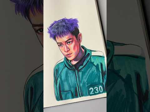 drawing thanos from squidgame 2 #ardrawing