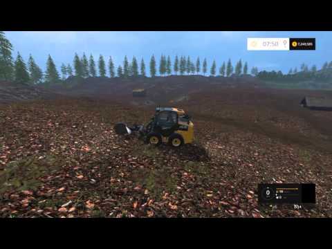 Farming simulator 15 stump grinder with the JCB