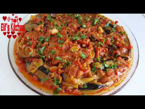 Turkish Imam Bayildi: Eggplant Cooked in Olive Oil with Onions, Garlic and Tomatoes from Antioch