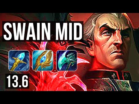 SWAIN vs RUMBLE (MID) | 3.2M mastery, Quadra, 1300+ games, 10/4/11, Dominating | KR Master | 13.6