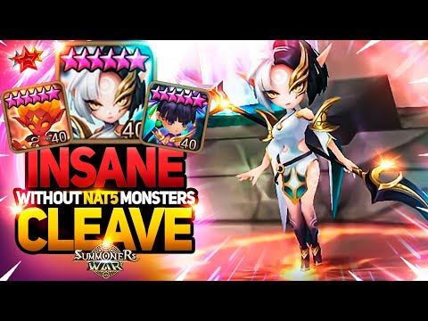 NO NAT 5 CLEAVE with MASS 300 SPD DAMAGE DEALERS - Summoners War