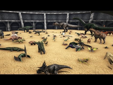 FREE FOR ALL - ARK Battle with all Creatures || Cantex