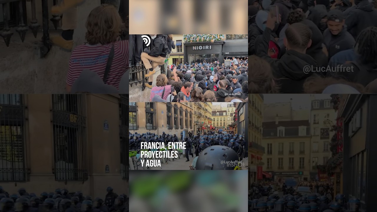 Bastilla terminó entre consignas, gases y chorros de agua 🇫🇷🚨