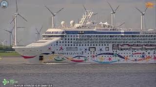 Norwegian Star 2026: Spektakuläre Elbe-Passage am Leuchtturm Balje