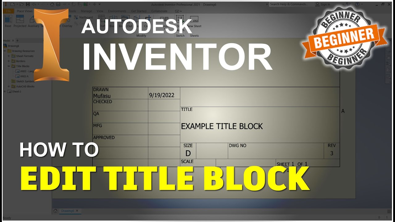 Inventor How To Edit Title Block Tutorial