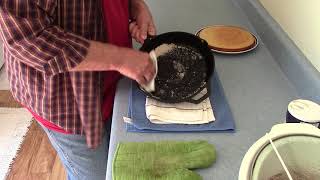 How To Clean And Season A Cast Iron Skillet After Cooking Cornbread