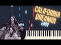 CALIFORNIA DREAMIN The Mamas The Papas Piano TUTORIAL