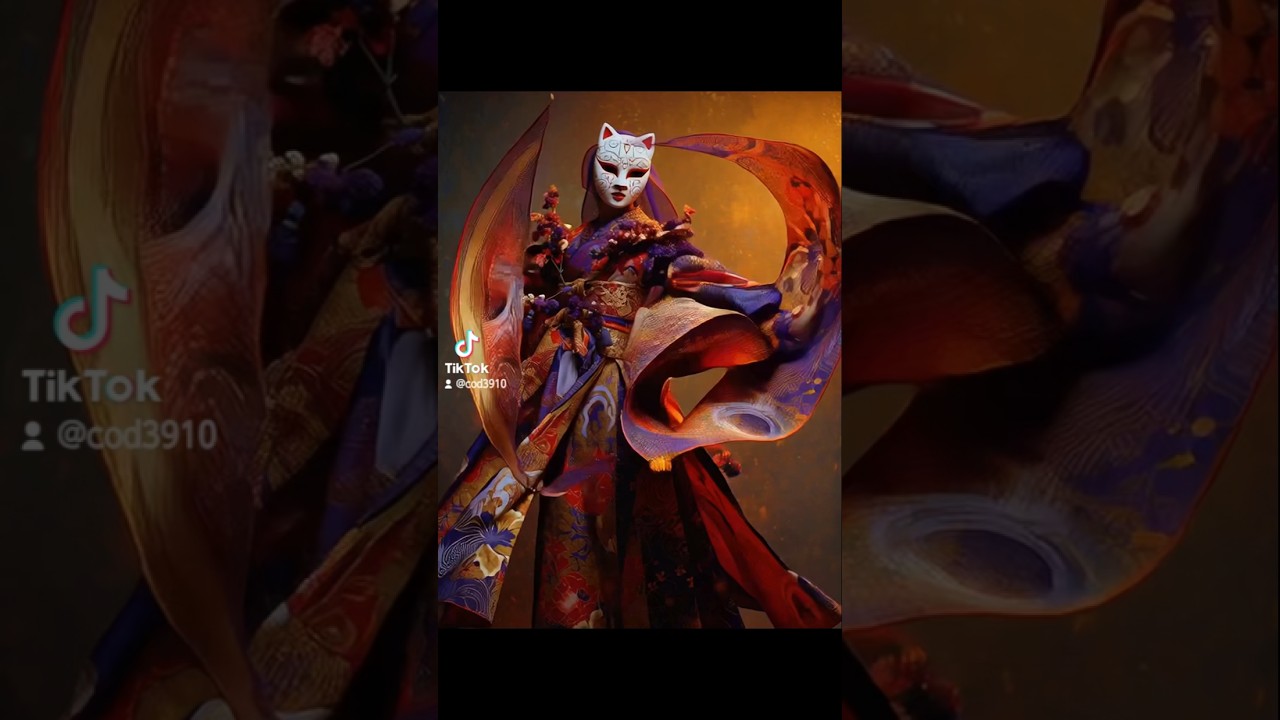 Crimson Kimono Dance | AI Fantasy Art in Fiery Motion #aiart #digitalart #midjourney #kimono