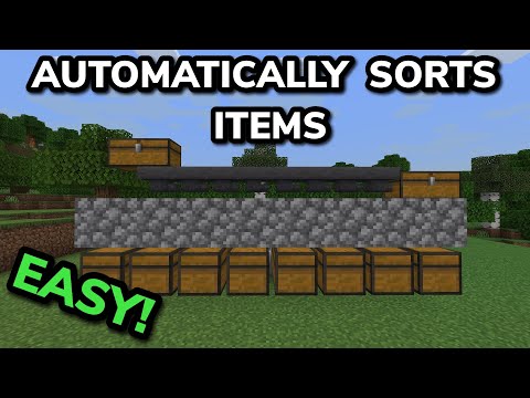 EASY 1.20 AUTOMATIC ITEM SORTER TUTORIAL in Minecraft Bedrock (MCPE/Xbox/PS4/Nintendo Switch/PC)