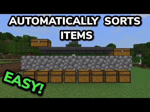 EASY AUTOMATIC ITEM SORTER TUTORIAL in Minecraft Bedrock (MCPE/Xbox/PS4/Nintendo Switch/PC)