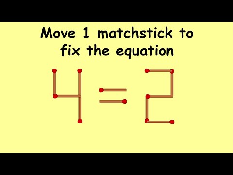 4=2 fix the equation | MatchStick Puzzle #104 | Move 1 Matchstick | Puzzles with answer