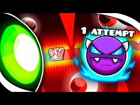 I made 1 ATTEMPT on each EASY DEMON that I passed in Geometry dash!