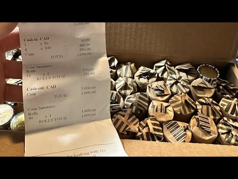 Coin Roll Hunting $1000 of Canadian Loonies ($1Coins!) #coinsofinstagram #loonies #canadianmoney