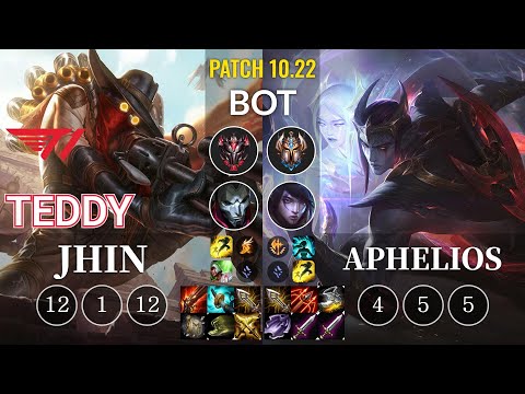 T1 Teddy Jhin vs Aphelios Bot - KR Patch 10.22