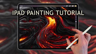 Apple Pencil drawing tutorial - HOW DO YOU PAINT LAVA? on iPad Pro 12.9