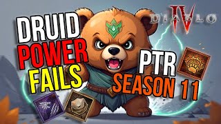 Diablo 4 DRUID POWER CRUMBLES Top 3 Builds & FORTIFY ISSUES PTR Season 11