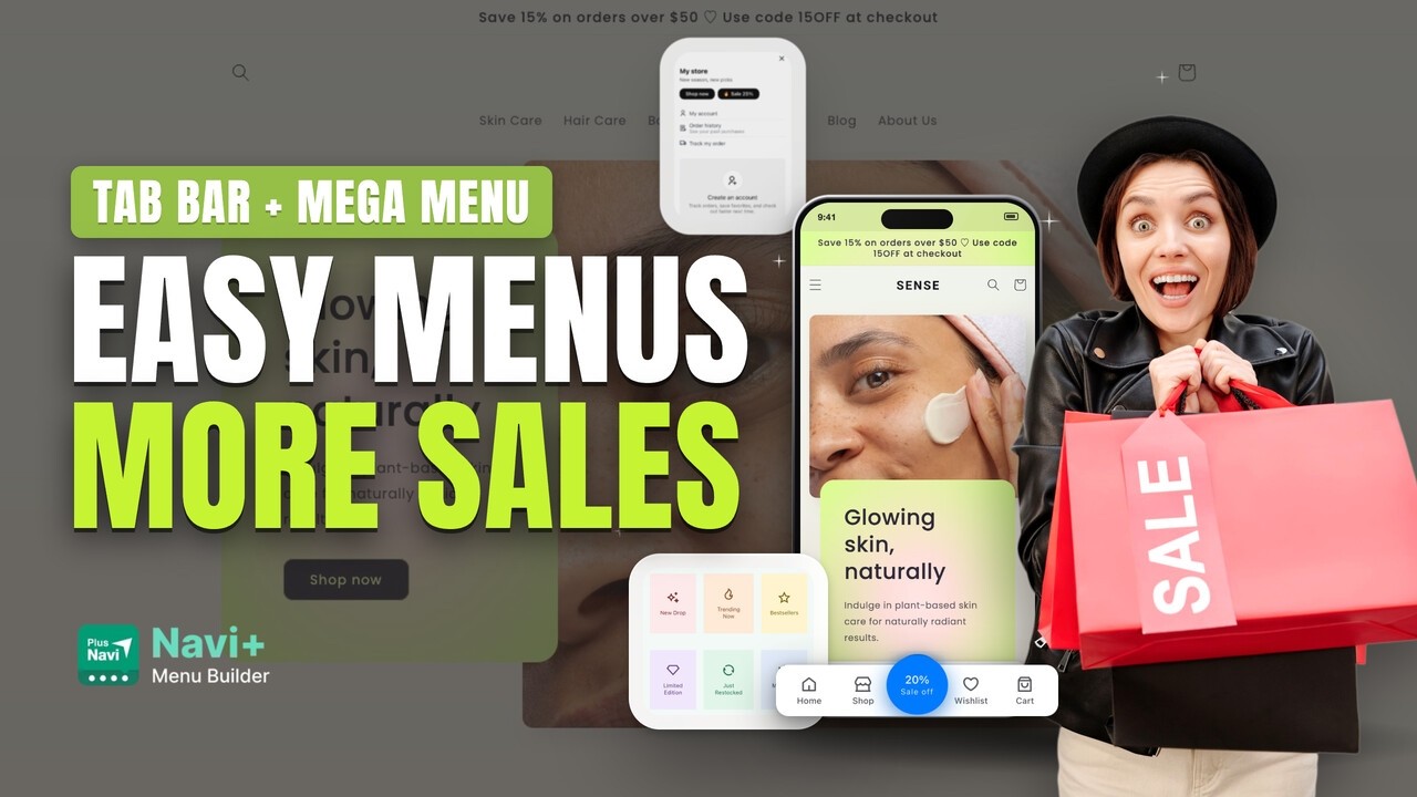 Navi+ Tab Bar & Mega Menu Demo