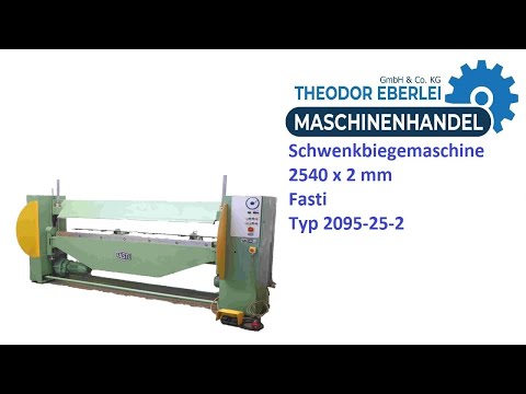 ID 33119 Schwenkbiegemaschine 2540 x 2 mm Fasti Typ 2095-25-2