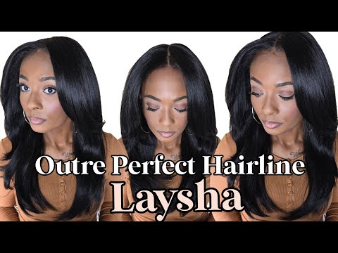 $40 Synthetic Wig Win! Outre Perfect Hairline Glueless 13x6 HD Lace Front Wig - LAYSHA