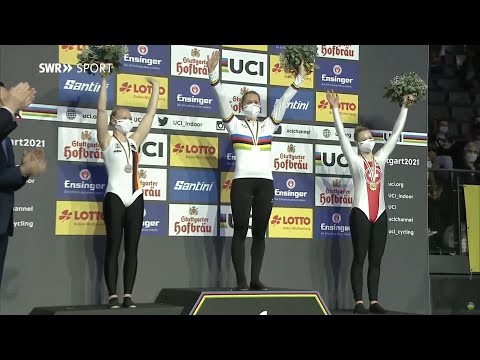 2021 UCI World championships 51_SW: Winner Ceremony : Artistic cycling Single Women